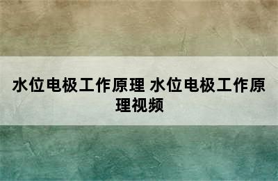 水位电极工作原理 水位电极工作原理视频